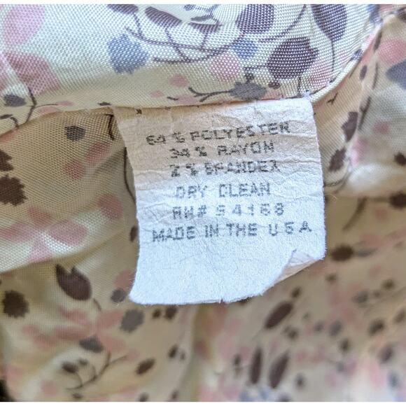 Elliott Lauren Blazer 6 Dark Gray Pink Pinstripe Cropped 3/4 Sleeve USA VTG - Picture 10 of 10